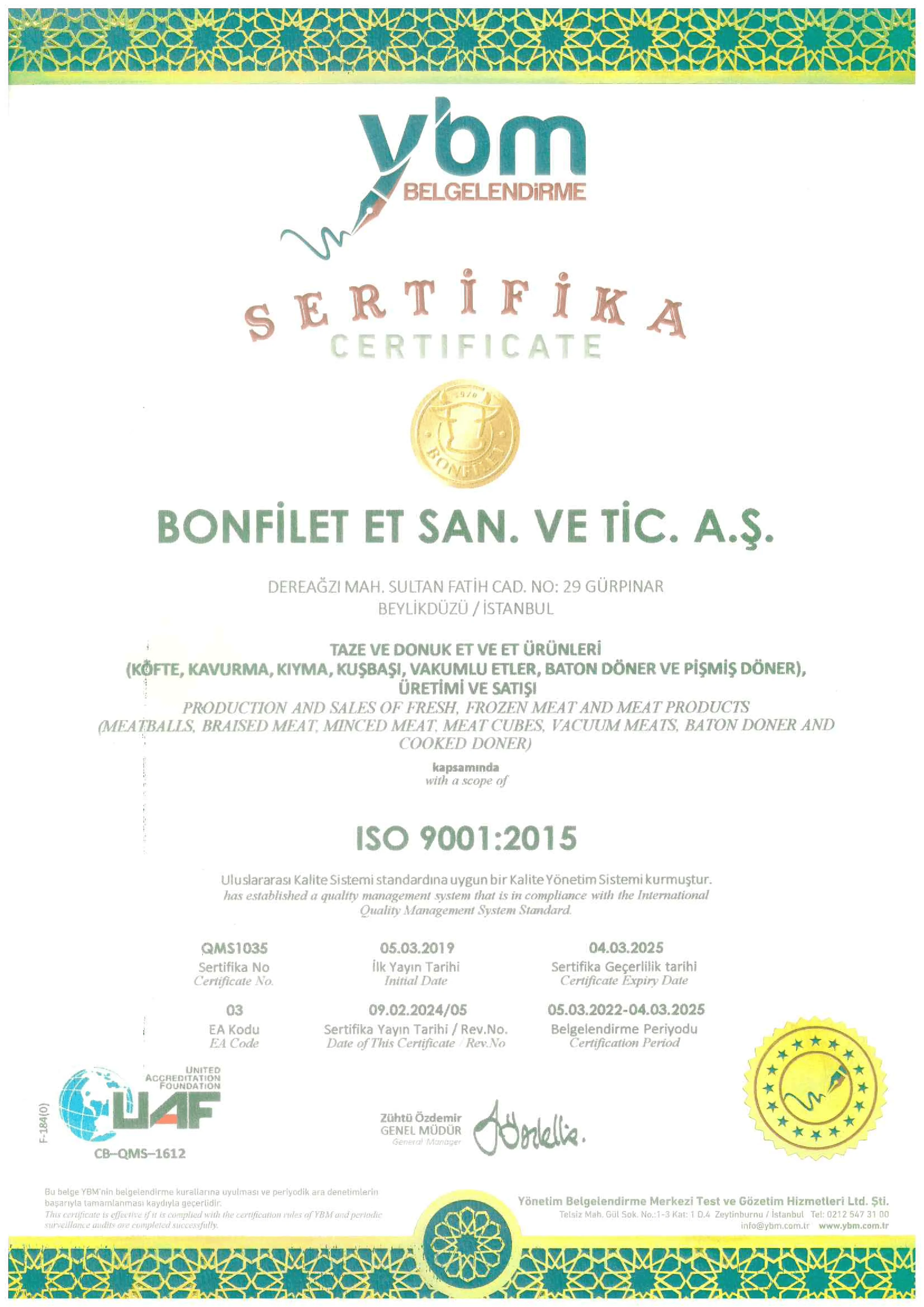 Bonfilet UAF 9001 R.5