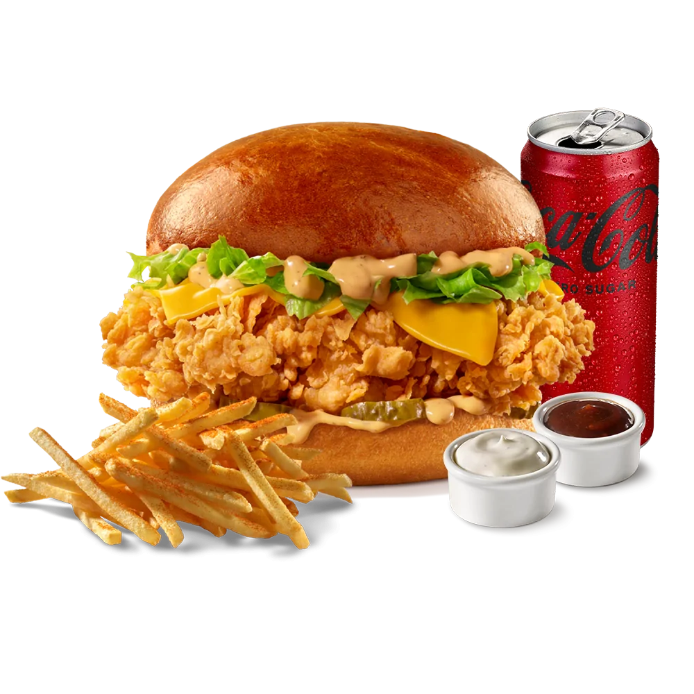 Cajun Chessy Burger Menü